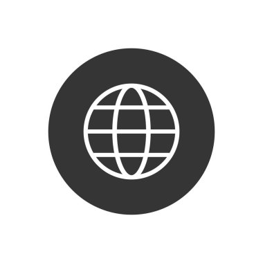 Globe Icon beyaz arka plan üzerinde izole trendy düz tarzı. Web sitesi tasarımı, logosu, uygulaması, Ui için Dünya dünya sembolü. Vektör