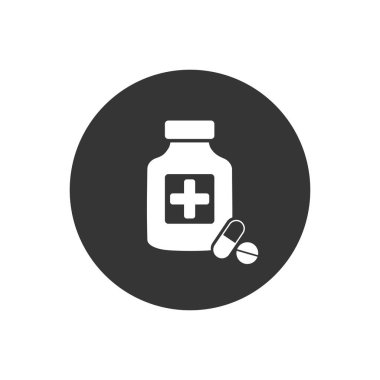 Pills with shadow vector icon illustration