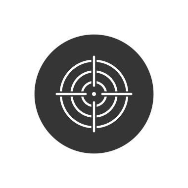 Beyaz arkaplan illüstrasyonunda hedef simge vektörü