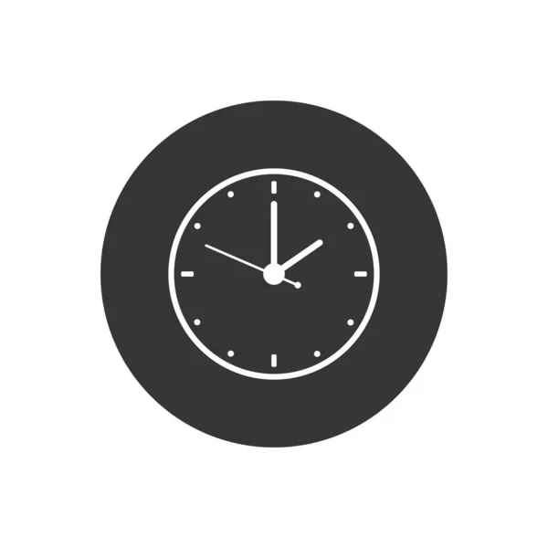 Ikona hodin, vektorový plochý styl časové ikony — Stockový vektor