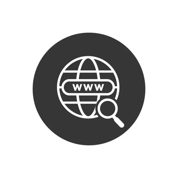Web アイコン ベクトル。フラットアイコンWebインターネットとグローブシンボル — ストックベクタ
