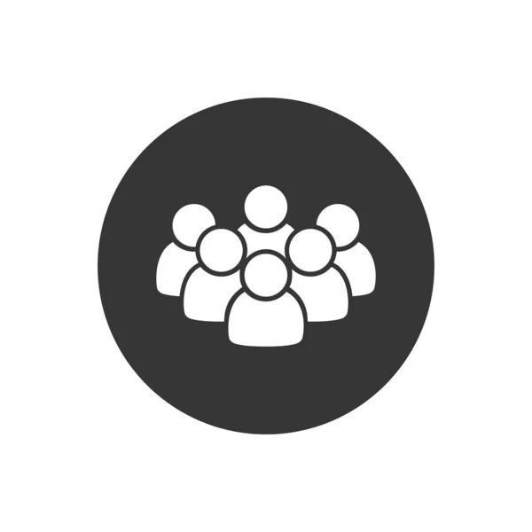 Icono de personas en color negro sobre fondo blanco aislado. Grupo de personas ideal para negocios, startup, web. Gente blanca sobre fondo gris. Grupo — Vector de stock