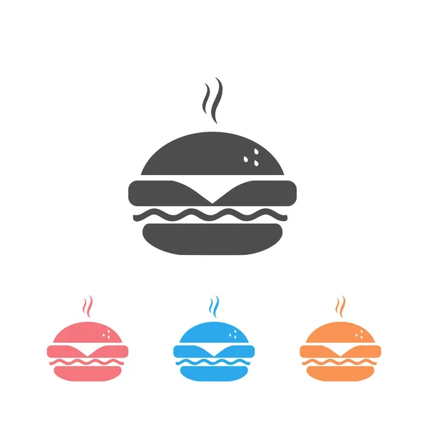 Icono de comida rápida, juego de iconos de hamburguesa. Vector simple negro aislado — Vector de stock