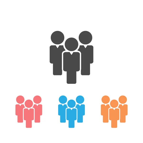 Icono de la gente en estilo plano. Símbolo de personas para el diseño de su sitio web, logotipo, aplicación, interfaz de usuario — Vector de stock