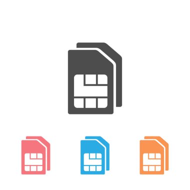 Sim kart vektör simgesi ayarlandı. Sim kart simgesi. Sim kart mobil yuvası