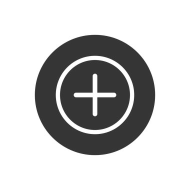 Simge ekle. Artı işareti. Artı simge basit işaret vektörü çapraz ekle