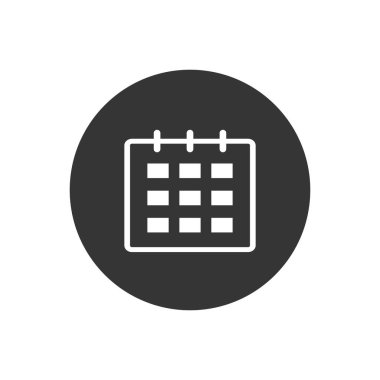 Takvim Simgesi. İzole edilmiş Takvim Web Mobil Simgesi, İmzala, Sembol, Düğme, Element, Vektör