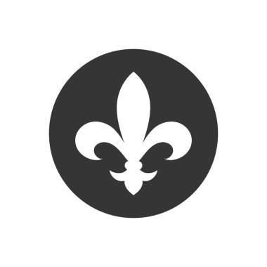 Fleur de lis heraldik ikonu. Vektör düz biçimi