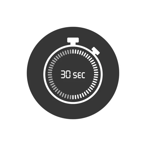 De 30 seconden, stopwatch vector icoon, digitale timer. Klok en horloge, timer, aftellen — Stockvector