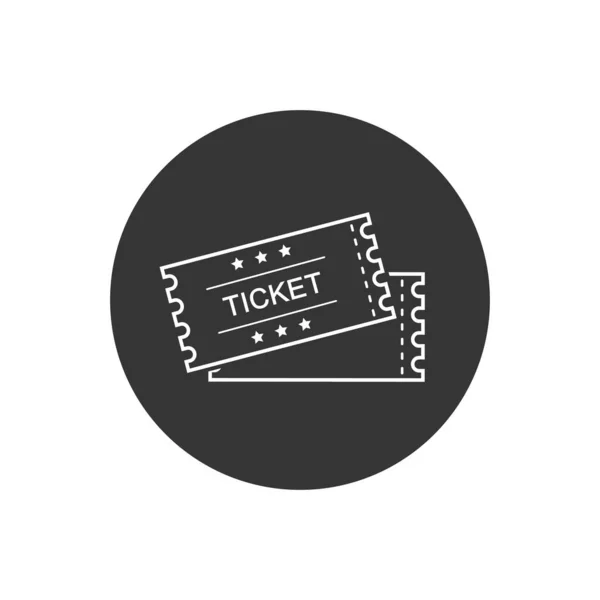 Ticket line vector icon. White illustration isolated on gray for graphic and web — Stock Vector