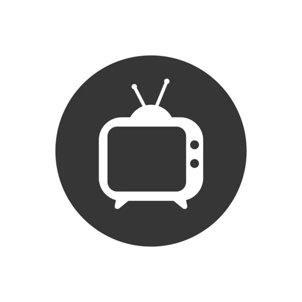 Ikona telewizji. Ikona TV w modnym płaskim stylu odizolowany na szarym tle. Symbol telewizora do projektowania stron internetowych, logo, aplikacji, Ui. Wektor — Wektor stockowy