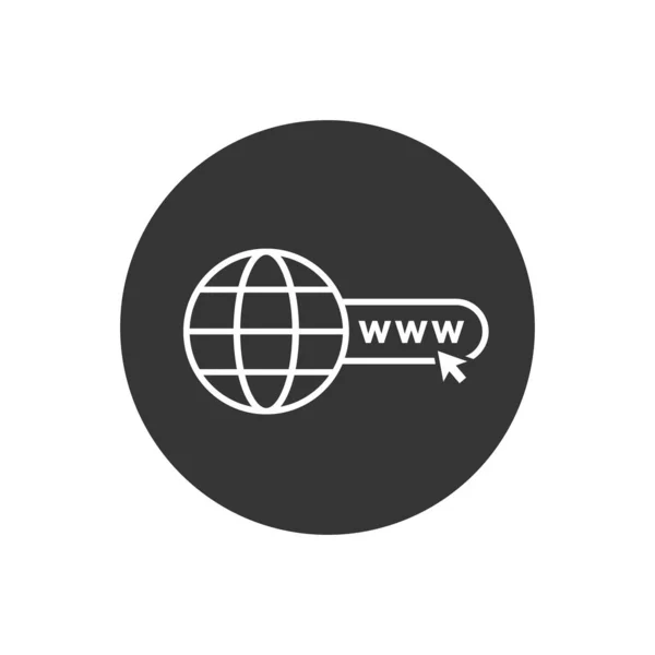 Вектор веб-значков. Плоская иконка Интернет-глобус символ стрелки — стоковый вектор