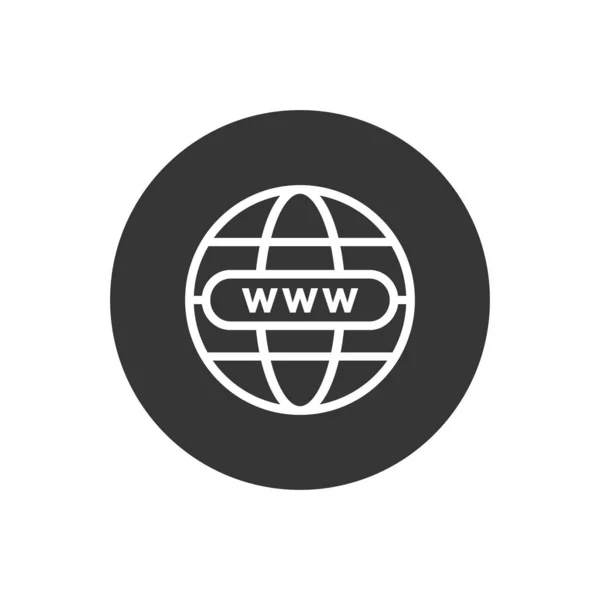 Icono web vector. Icono plano Web globo de Internet símbolo flecha — Vector de stock