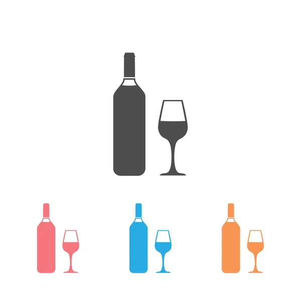 Wine icon Set Vector Illustration on the white — Stock Vector