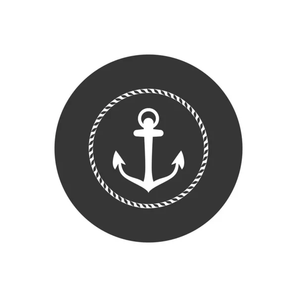 Anker Vektor Symbol Logo nautische See Meer Ozean Boot — Stockvektor