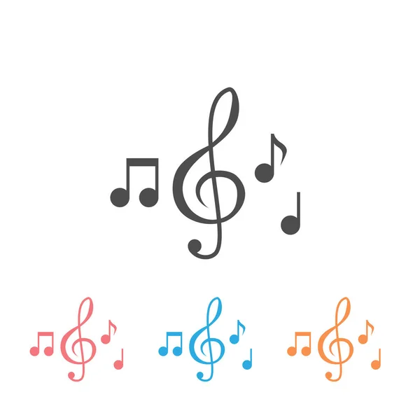 Ikony ilustrací noty. Sound and melody — Stockový vektor