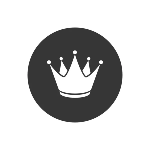 Kroon pictogram logo template. King vector pictogram platte stijl — Stockvector