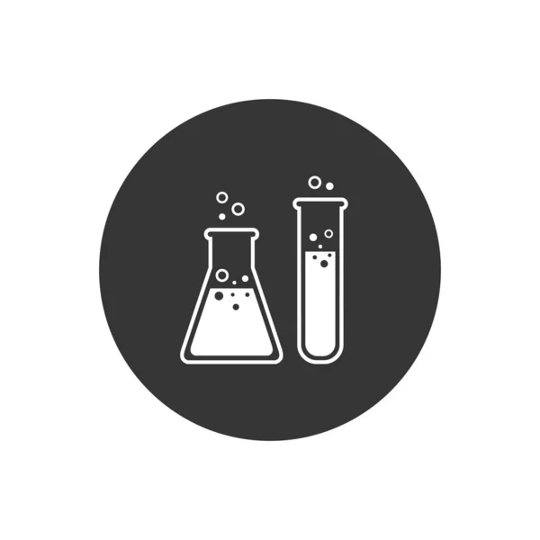 Flask Tube Chemical Laboratory Icon Vector flat style — 스톡 벡터