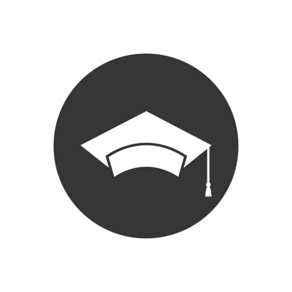 Graduate λογότυπο εικονίδιο καπάκι. Διανυσματικό επίπεδο στυλ — Διανυσματικό Αρχείο