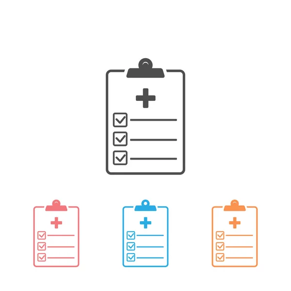 Health care diagnosis clipboard line icon set design template. — Stock Vector