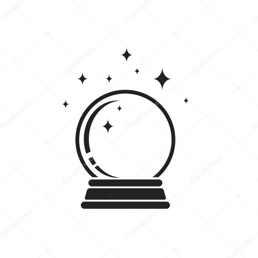 Crystal Ball Magic Icon Vector Logo Template