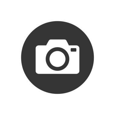 Beyaz düz biçimli fotoğraf makinesi vektör simgesi