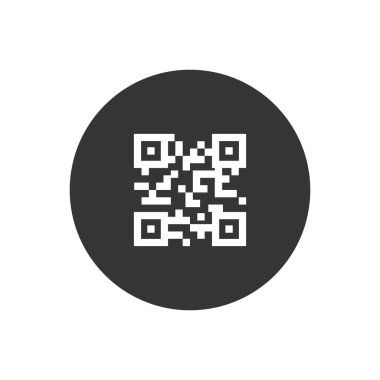 Qrcode Simge Vektörü Simgesi Beyaz Düz Biçim Simgesi