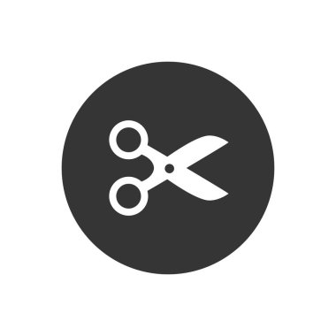 Makas simgesi son moda düz stilde. Web sitesi tasarımınız için makas simgesi sayfa sembolü. Makas simgesi Vektörü