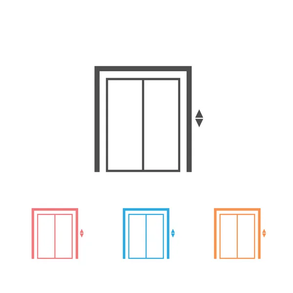 Šablona ikon výtahu je upravitelná. Vektorový symbol výtahu izolovaný na bílém pozadí. Jednoduché zobrazení vektoru loga pro grafiku a web — Stockový vektor