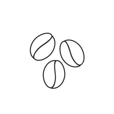 Kahve çekirdekleri vektör çizgisi simgesi şablonu. Vektör illüstrasyonu