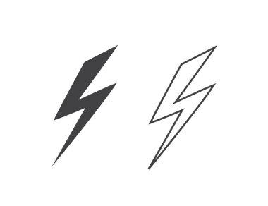 Şimşek simgesi, enerji hattı simgesi hazır. Vektör