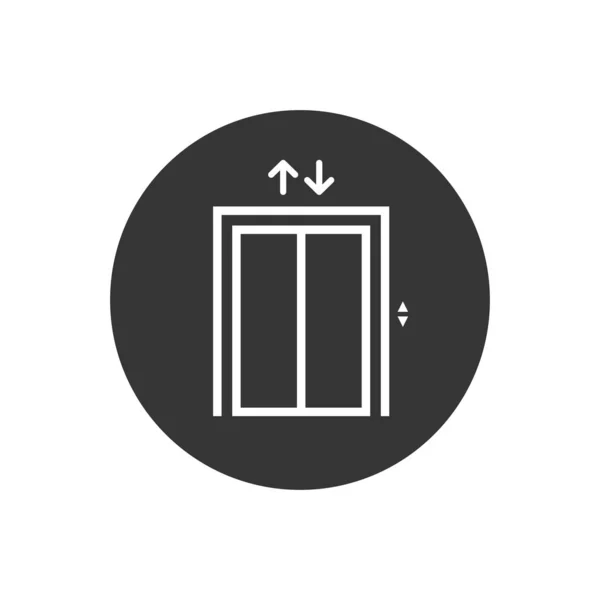 Modèle d'icône d'ascenseur couleur blanche modifiable. Soulever symbole vecteur signe isolé sur fond gris. Illustration vectorielle de logo simple pour la conception graphique web — Image vectorielle