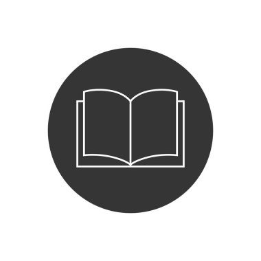 Gri arkaplanda kitap beyaz simgesi izole.