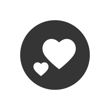 Heart Love Simge Vektör İllüstrasyonu Modern düz stil