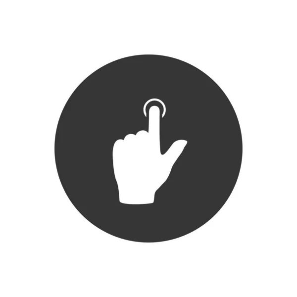 Toque mão, vetor melhor ícone plana em cinza —  Vetores de Stock