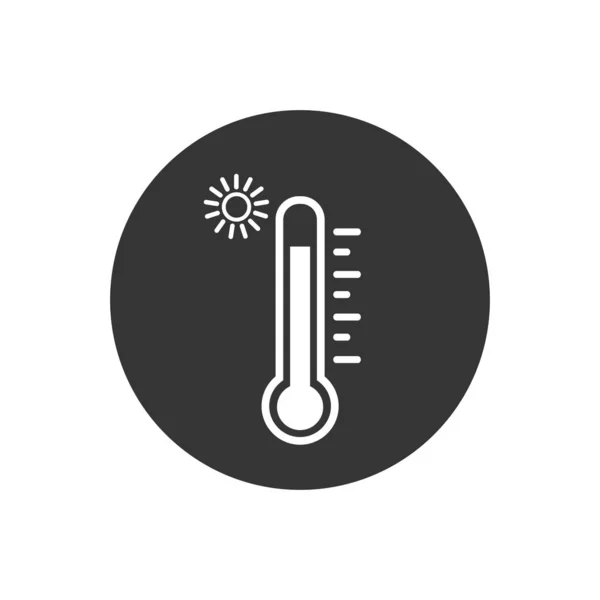 Vecteur haute température icône blanche sur gris — Image vectorielle
