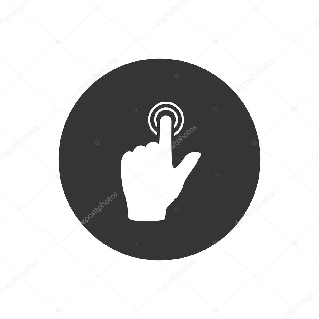 Touch hand, vector best flat icon on gray
