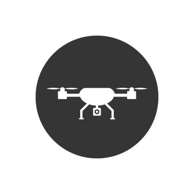 Düz stil drone helikopter simgesi.