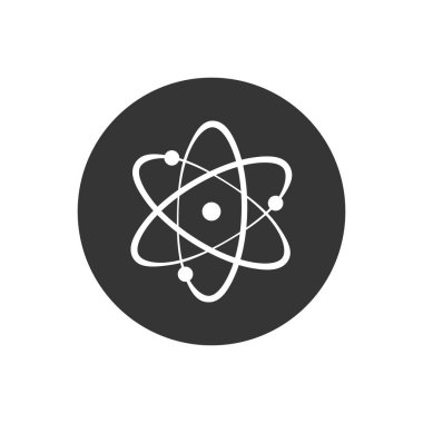 Atomun çekirdeğinin ikon yapısı. Atom, protonlar, nötronlar ve elektronlar. Vektör