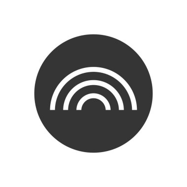 Gökkuşağı Beyaz Simge Düz Vektörü