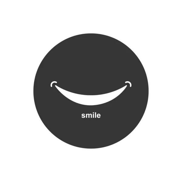 Icona del sorriso Logo Vector Template Design Stile piatto moderno — Vettoriale Stock