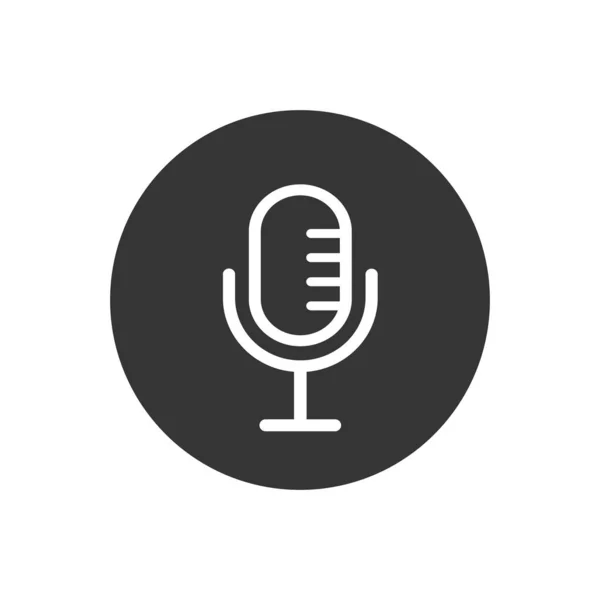 Microfono icona vettoriale Simbolo Illustrazione in stile piatto — Vettoriale Stock
