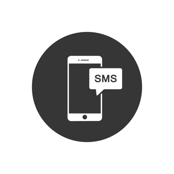 Ilustração do vetor do ícone da mensagem móvel no estilo liso —  Vetores de Stock