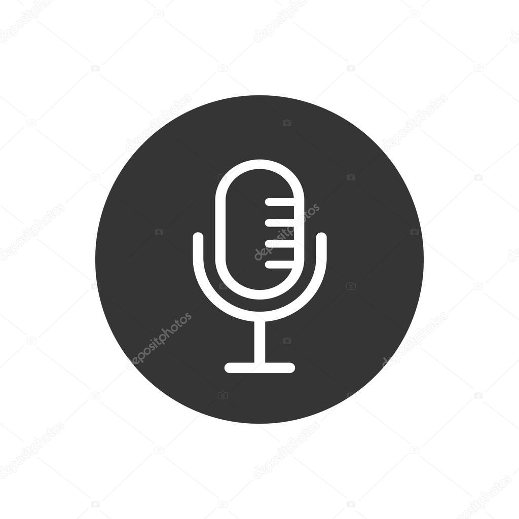 Microphone Icon Vector Symbol Illustration in flat style