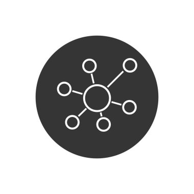 Gri üzerine İş Ağı vektör beyaz simgesi