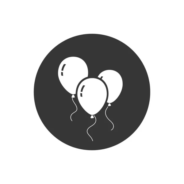 Icône de ballons isolé sur fond gris. Vecteur — Image vectorielle