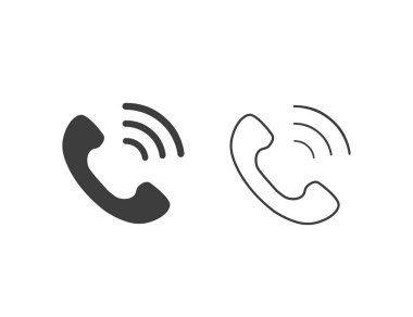 Telefon hattı simgesi beyaz arkaplanda izole edilmiş modaya uygun olarak ayarlandı. Telefon sembolü. Vektör illüstrasyonu