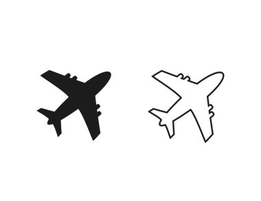 Uçak çizgisi simgesi vektör illüstrasyon tasarımı logosu