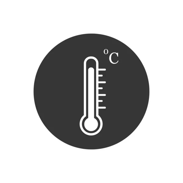 Thermometer-Vektorsymbol auf grau modernem flachen Stil — Stockvektor