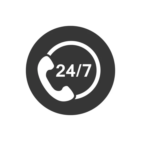 24 7 call center podpora vektor ikona Moderní plochý styl — Stockový vektor